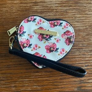 Juicy Couture Varsity Blooms Wristlet Heart Coin-Purse